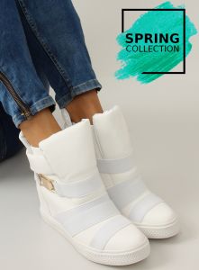 Sneakersy z gumowymi paskami AF24 WHITE