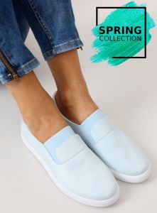 Zamszowe slipony z guma BL91P BLUE