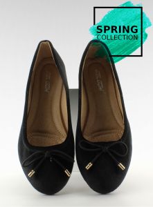 Klasyczne baleriny aksamitne 9988-73 BLACK