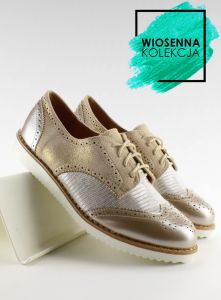 Mokasyny damskie boyfriend T247 Gold
