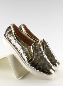 Eleganckie slip-on rybia łuska WW01P Złoty