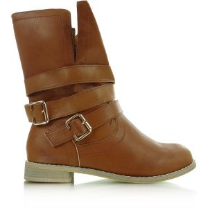 Botki prosty krój Y356 CAMEL
