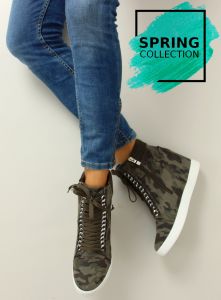 Sneakersy damskie Military AT-0601-L CAMOFLAGE