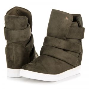 ZIELONE SNEAKERSY NA KOTURNIE