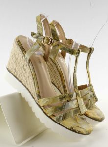 Sandałki espadryle biała podeszwa SL53P Yellow