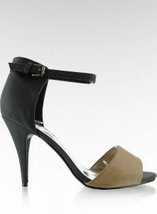 Eleganckie czółenka wys zapiętka 88-416 Khaki