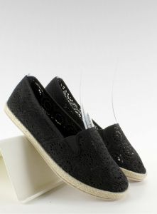 Koronkowe slipony na lato B749 Black