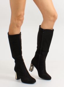 Klasyczne kozaki zamszowe Z679 BLACK