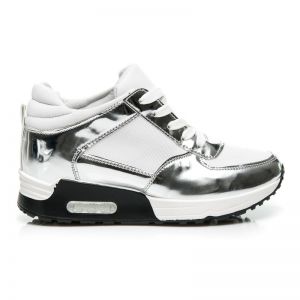 SREBRNE WYGODNE BUTY SPORTOWE