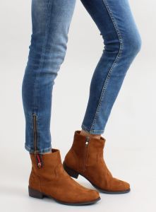 Zamszowe sztyblety z elegancką wszywką LDS-8H8588 CAMEL