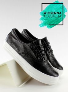 Trampki eleganckie na grubej podeszwie XJY-06 Czarny