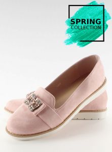 Pastelowe zamszowe mokasyny T245 PINK