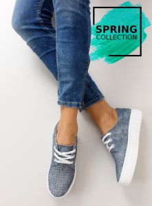 Trampki na wysokiej podeszwie K1720301 Jeans