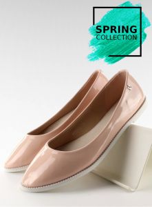 Gładkie lakierowane baleriny 1151 Pink