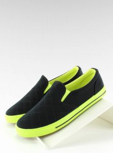 Bawełniane slip-on pikowane H537 Czarny