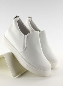 Slip-on na koturnie z tkaniny 6-6 Biały