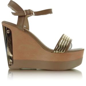 Sandałki na koturnie 301-22 khaki