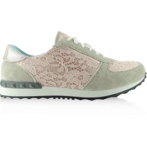 Buty sportowe z koronką Y620 Różowe