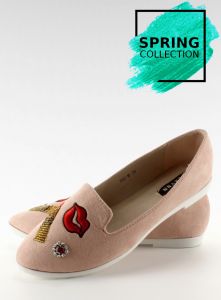 Baleriny lordsy z naszywkami 333-18 PINK