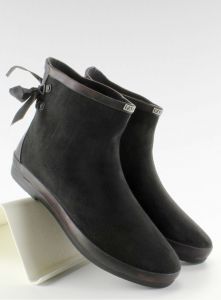 Krótkie kalosze z zamszem 89-51 Black II-GAT