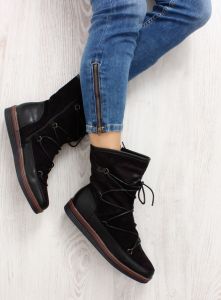 Pół kozaki licowo zamszowe K1650002 NEGRO
