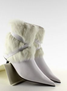 Eleganckie botki z futerkiem 8801 Blanc