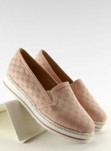 Slipony na wysokiej podeszwie 6068 Pink