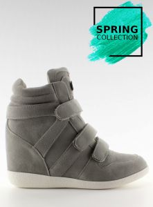 Zamszowe sneakersy high top JT36 GREY