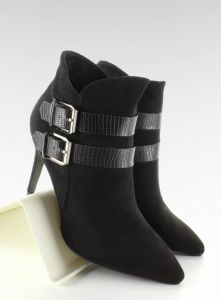 Botki z wężowymi paskami 4087 Black