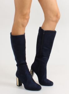 Klasyczne kozaki zamszowe Z679 BLUE