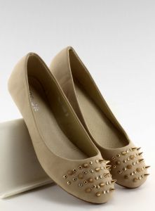 Balerinki z ćwiekami HU926 khaki