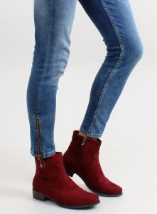 Zamszowe sztyblety z elegancką wszywką LDS-8H8588 RED