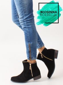 Zamszowe sztyblety z suwakiem LDS-8h8586 Black