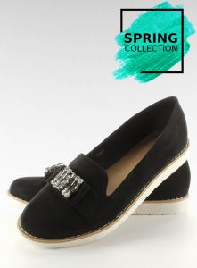 Pastelowe zamszowe mokasyny T245 BLACK