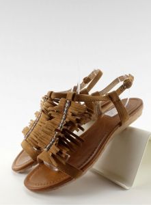 Sandałki w indiańskim stylu k1626301 CAMEL