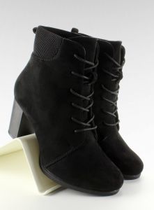 Borki zamszowe sznurowane C306 Black