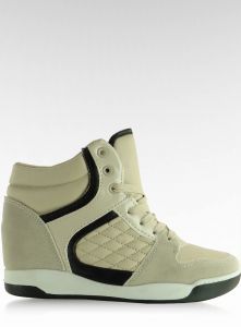 Sneakersy zamszowo licowo BKA-127 Apricot