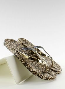 Klapki japonki stylowa panterka S19 BROWN