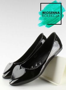 Balerinki z serduszkiem C38 Black