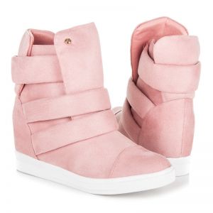 RÓŻOWE SNEAKERSY NA KOTURNIE