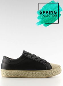 Trampki na lnianej podeszwie NA05P Black