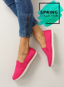 Trampki slip-on z taśmą 991-Y FUSHIA