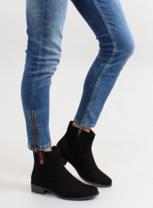 Zamszowe sztyblety z elegancką wszywką LDS-8H8588 BLACK