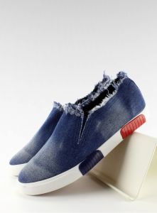 Trampki jeans kolorowa podeszwa BL65 Navy