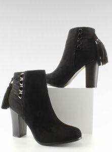 Zgrabne botki na stabilnym obcasie 100-600 es-1 Black