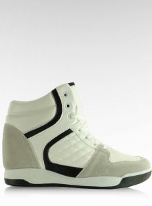 Sneakersy zamszowo licowo BKA-127 Białe