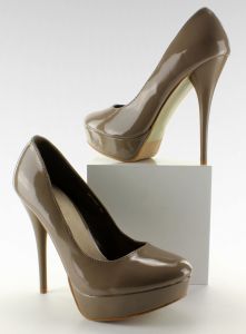 Czółenka lakierowane MJ1066-LAK khaki