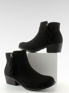 Zamszowe sztyblety z frędzelkiem 120 BLACK