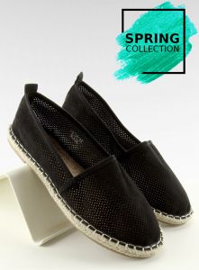 Espadryle damskie ażurowe MB188-43 Czarny