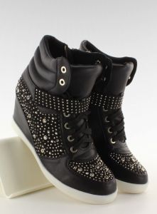 Sneakers z kamieniami 8072 CZARNE